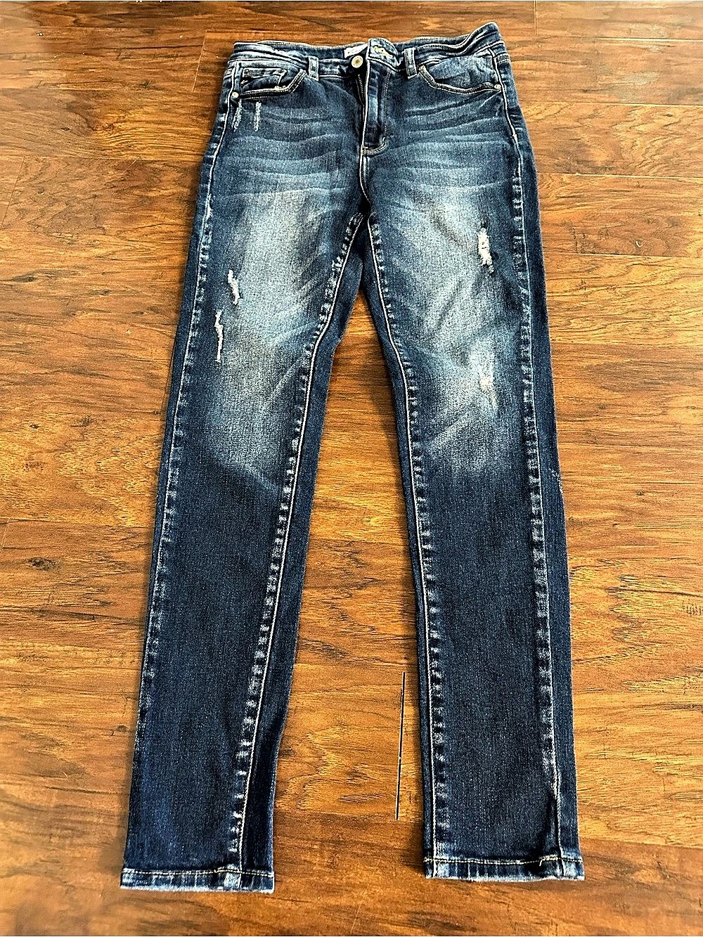 Kancan Distressed Skinny Jeans Waist 29 Blue